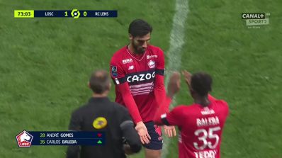 Seconde apparition en Ligue 1 pour le Lillois Carlos BALEBA contre Lens