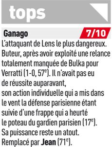 "Ganago, fer de Lens", article du journal L‘Equipe du 11/09/2020