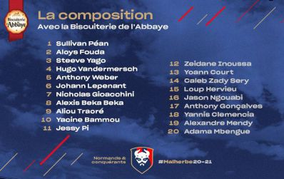 1er match et 1ère titularisation pour Aloys FOUDA avec le SM Caen