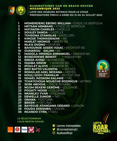 Jérôme NGOM MBEKELI dans la liste des 30 joueurs retenus avec les "Lions Beach Soccer"
